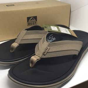 Reef Men’s Sandals Flip Flops Black/Tan Size 8 New